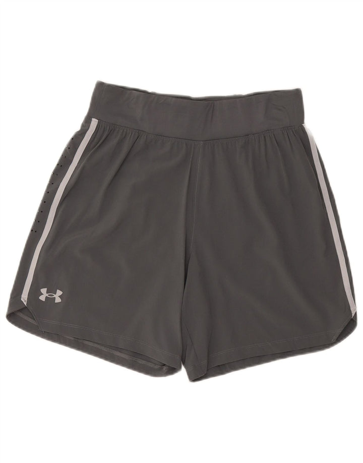 UNDER ARMOUR Womens Sport Shorts UK 14 Medium Grey Polyester
