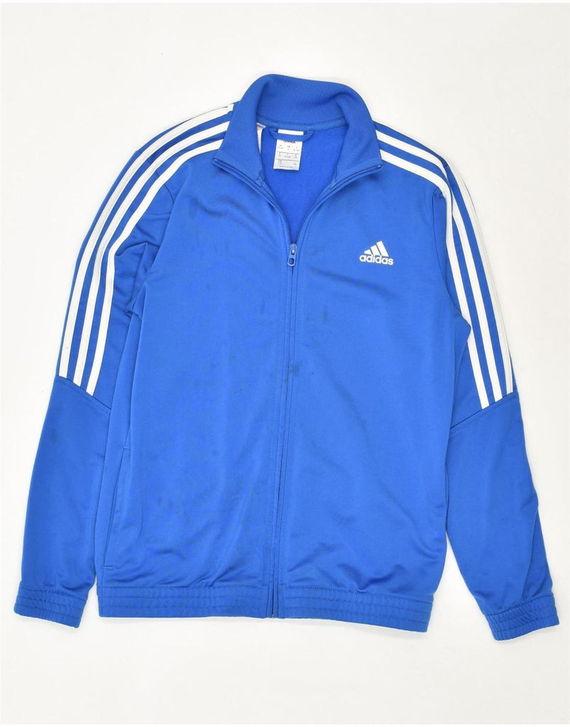 ADIDAS Boys Graphic Tracksuit Top Jacket 13-14 Years Blue Polyester | Vintage Adidas | Thrift | Second-Hand Adidas | Used Clothing | Messina Hembry 