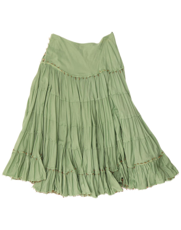 Pinko Womens High Waist Tiered Skirt Small W30 Green