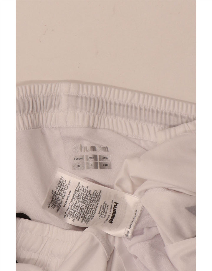 Hummel Mens Graphic Sport Shorts Large  White Polyester