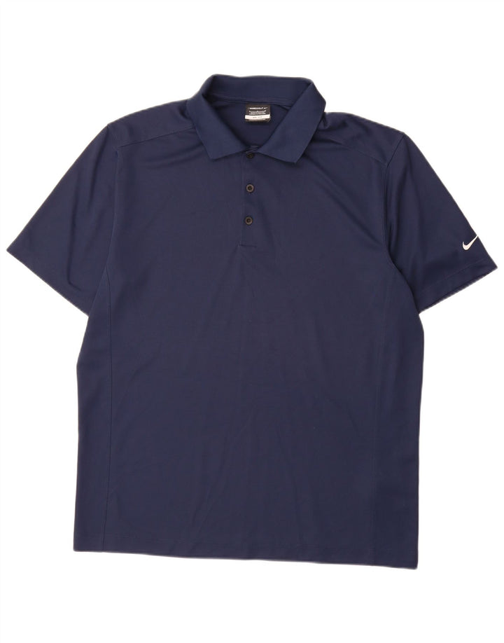 Nike Mens Dri Fit Polo Shirt Large Navy Blue Polyester