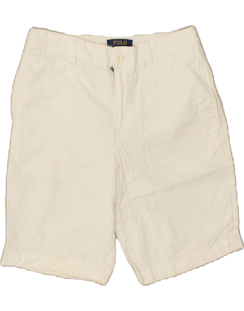 POLO RALPH LAUREN Boys Chino Shorts 13-14 Years W28 White Cotton | Vintage Polo Ralph Lauren | Thrift | Second-Hand Polo Ralph Lauren | Used Clothing | Messina Hembry 