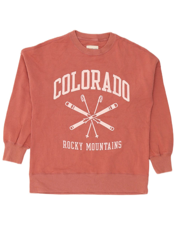 Abercrombie & Fitch Womens Graphic Sweatshirt Jumper UK 10 Small Pink