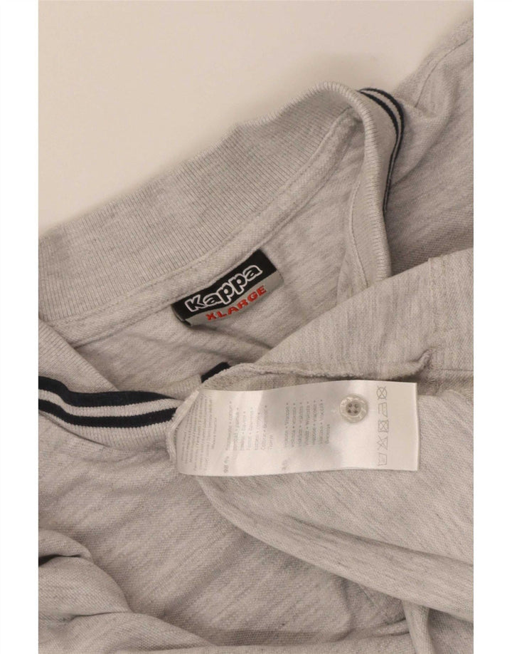 Kappa Mens Polo Shirt XL Grey Striped Cotton