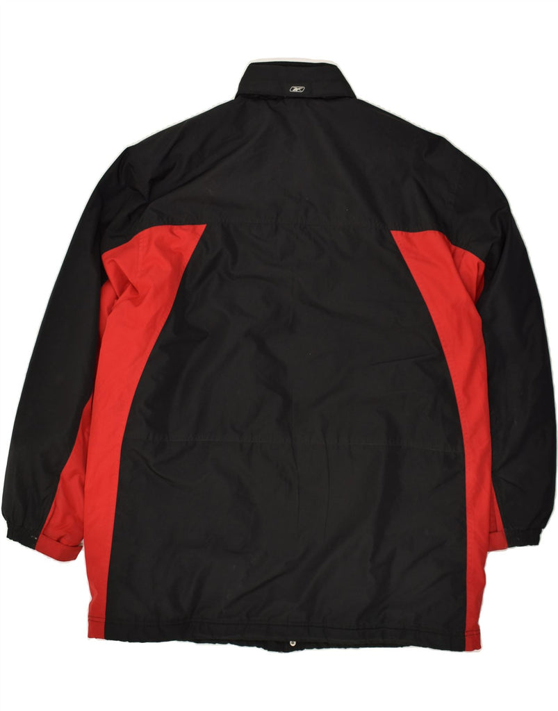 REEBOK Mens Windbreaker Jacket UK 42 XL Black Colourblock Polyester | Vintage Reebok | Thrift | Second-Hand Reebok | Used Clothing | Messina Hembry 