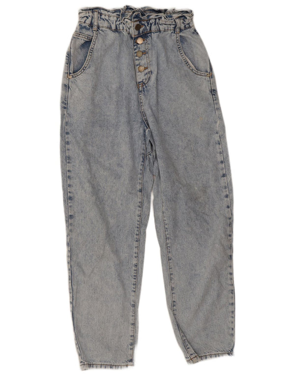 Zara Womens High Waist Loose Jeans EU 36 XS W26 L26 Blue Cotton