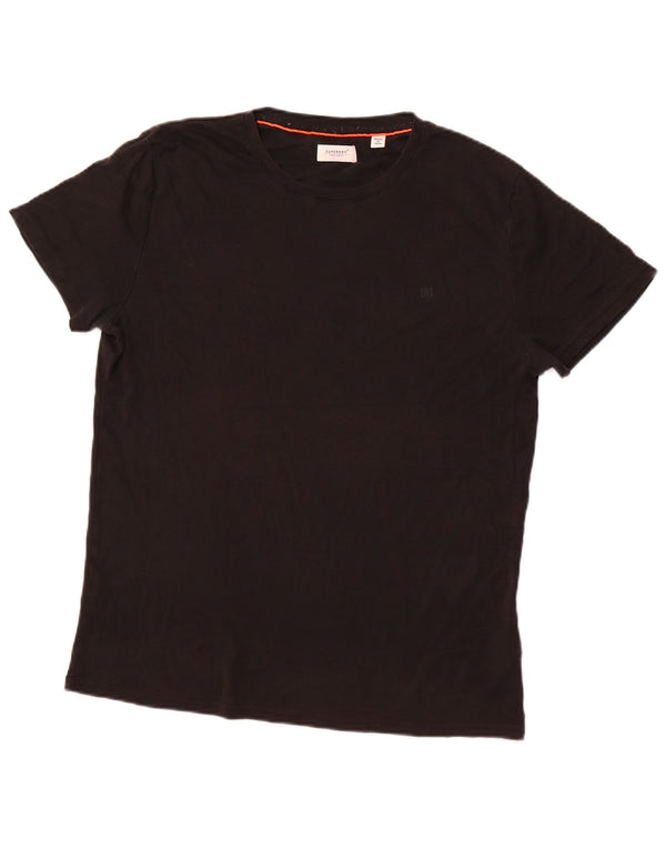 Superdry Mens T-Shirt Top Large Black Cotton