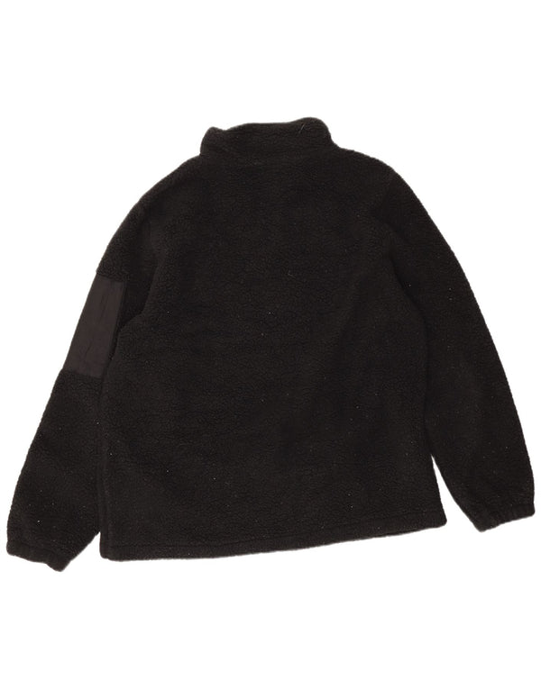 Fila Womens Zip Neck Fleece Jumper UK 14 Medium Black Polyester