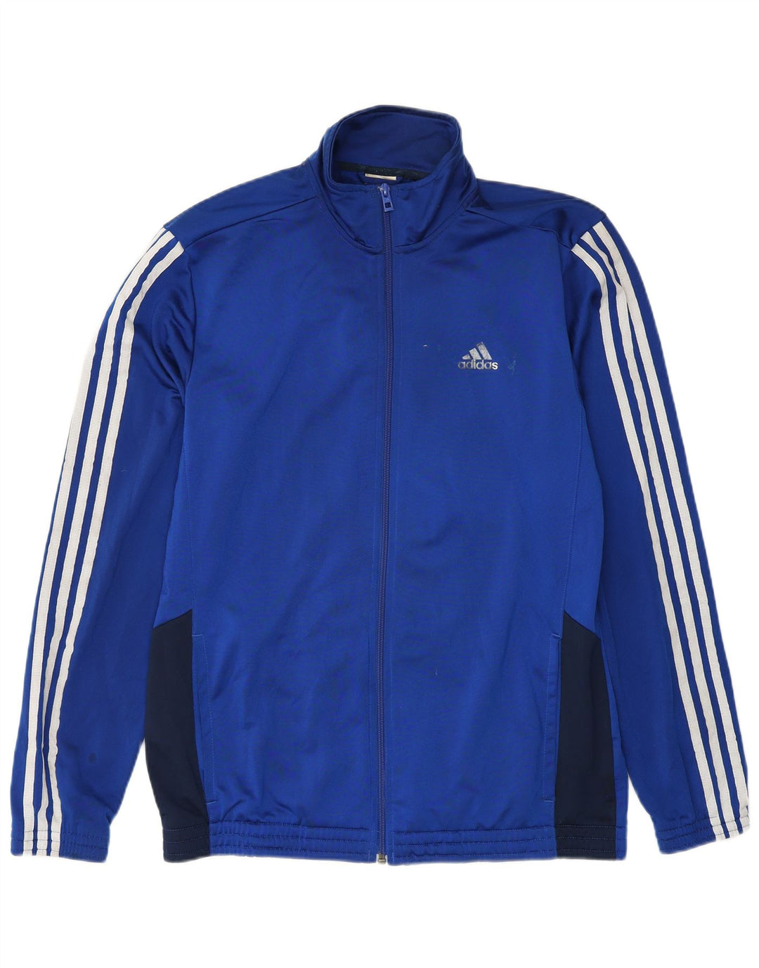Adidas Mens Tracksuit Top Jacket UK 40/42 Medium Blue Colourblock Polyester