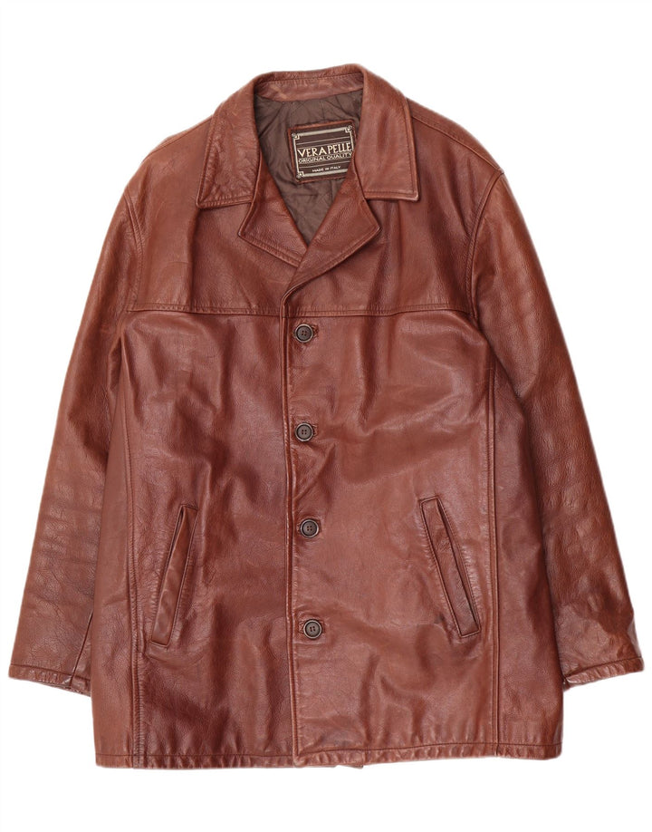 Vintage Mens Leather Jacket UK 38 Medium Brown Leather