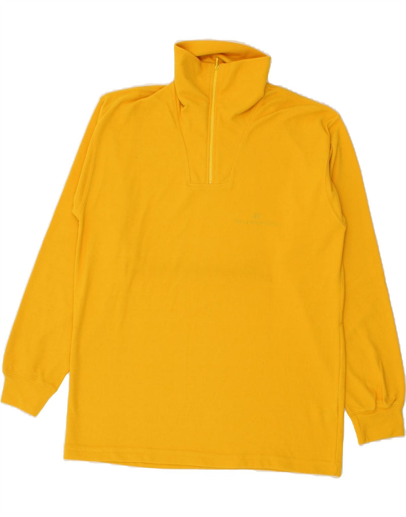 BELFE & BELFE Mens Zip Neck Fleece Jumper Large Yellow Polyester | Vintage Belfe & Belfe | Thrift | Second-Hand Belfe & Belfe | Used Clothing | Messina Hembry 