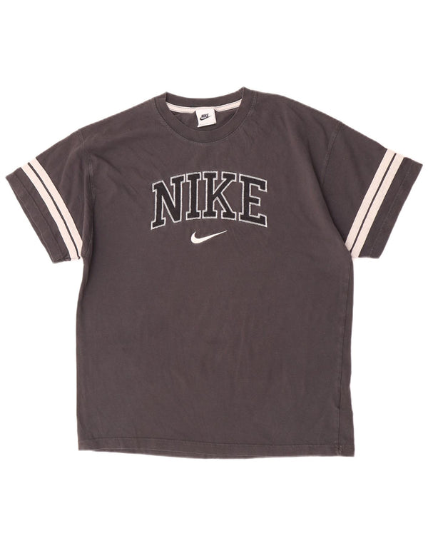 Nike Mens Graphic T-Shirt Top Medium Grey Colourblock Cotton