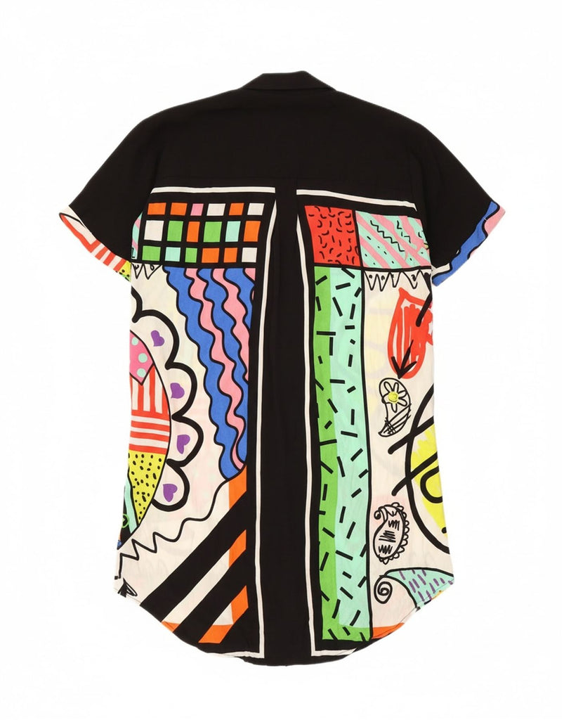DESIGUAL Womens Oversized Shirt Dress UK 10 Small Multicoloured Geometric Vintage Desigual and Second-Hand Desigual from Messina Hembry 