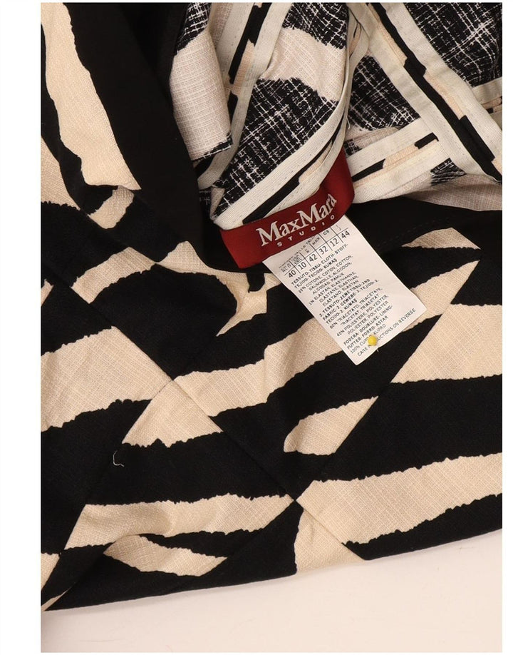 Max Mara Womens Crop 3/4 Sleeve Blazer Jacket UK 12 Medium Black