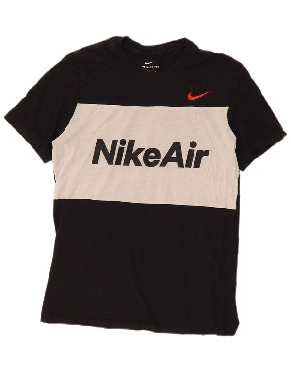 Nike Mens Graphic T-Shirt Top Medium Black Colourblock Cotton