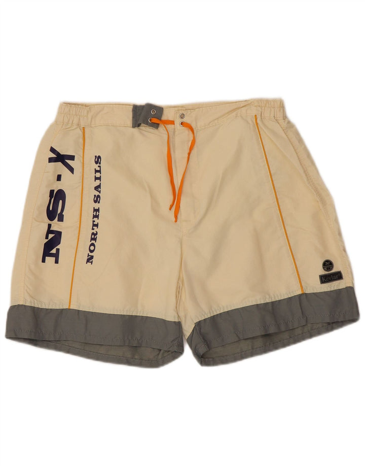North Sails Mens Graphic Swimming Shorts Medium Off White Colourblock