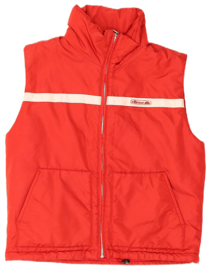 ELLESSE Womens Oversized Padded Gilet UK 10 Small Red