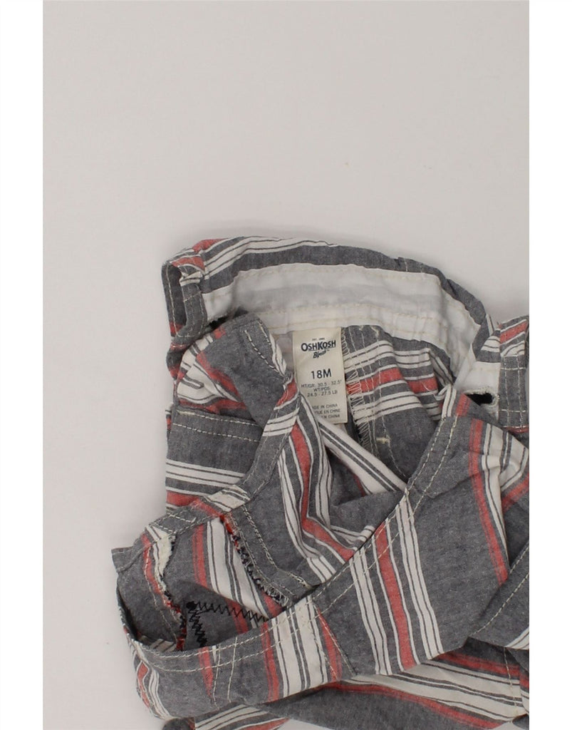 OSH KOSH Baby Boys Dungarees Casual Shorts 12-18 Months Grey Striped | Vintage Osh Kosh | Thrift | Second-Hand Osh Kosh | Used Clothing | Messina Hembry 