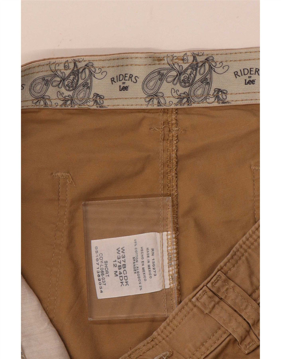 Lee Womens Casual Shorts US 12 Large W34  Beige Cotton