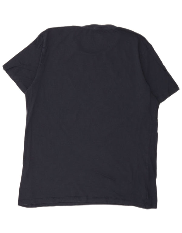 Jack & Jones Mens Graphic T-Shirt Top XL Navy Blue Cotton