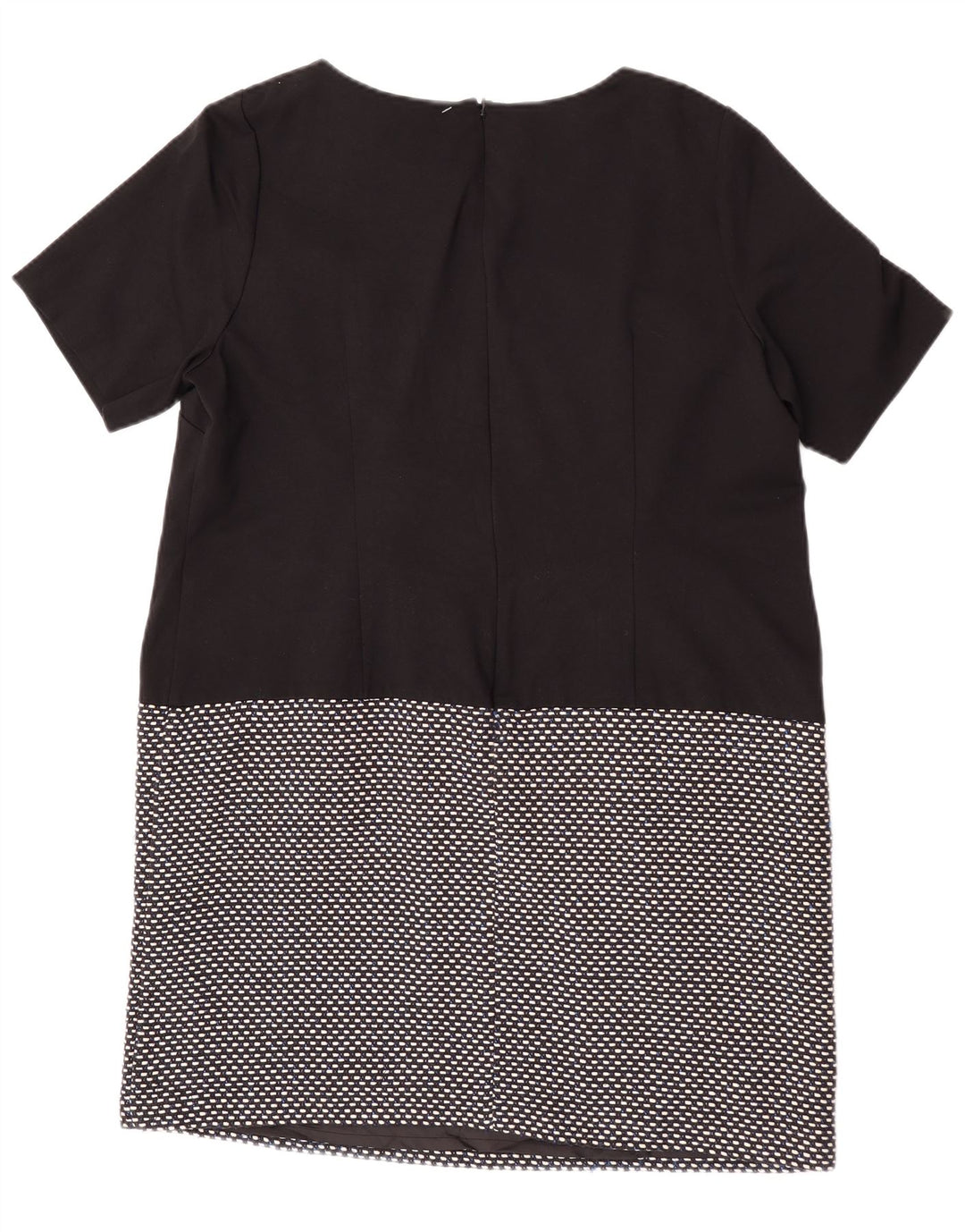 Marks & Spencer Womens Shift Dress UK 20 2XL Black Geometric Cotton