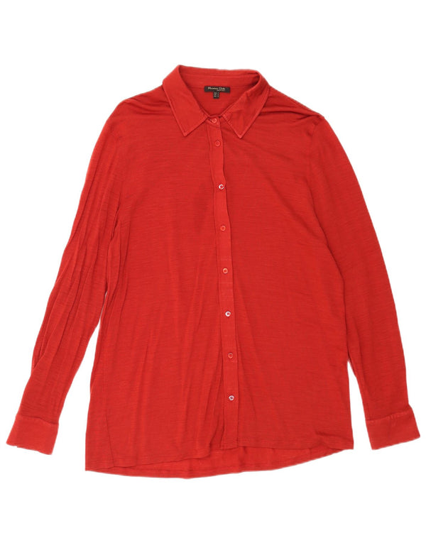 Massimo Dutti Womens Shirt UK 16 Large Red