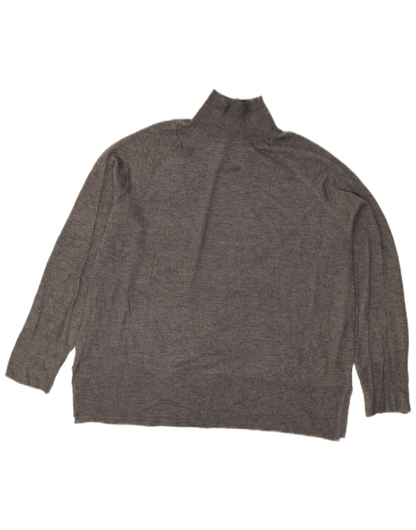Zara Womens Oversized Turtle Neck Jumper Sweater UK 14 Medium Grey