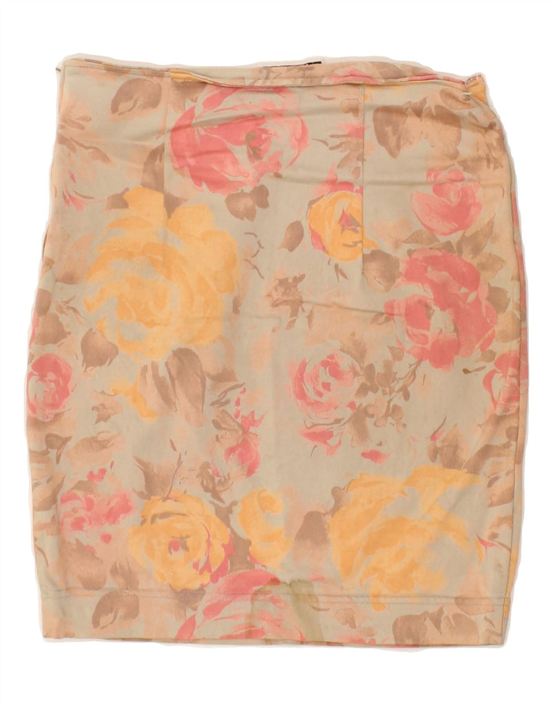 SPORT STAFF Womens High Waist Pencil Skirt Large W27  Beige Floral Viscose Vintage Sport Staff and Second-Hand Sport Staff from Messina Hembry 