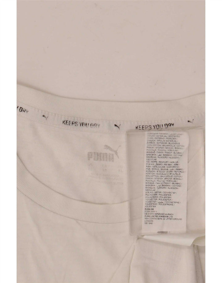Puma Mens Graphic T-Shirt Top XL White Cotton