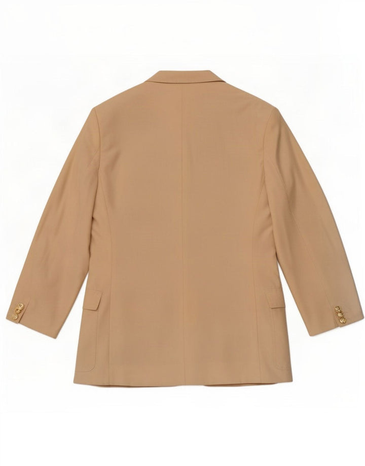 Max Mara Womens 2 Button Blazer Jacket UK 12 Medium Beige Silk
