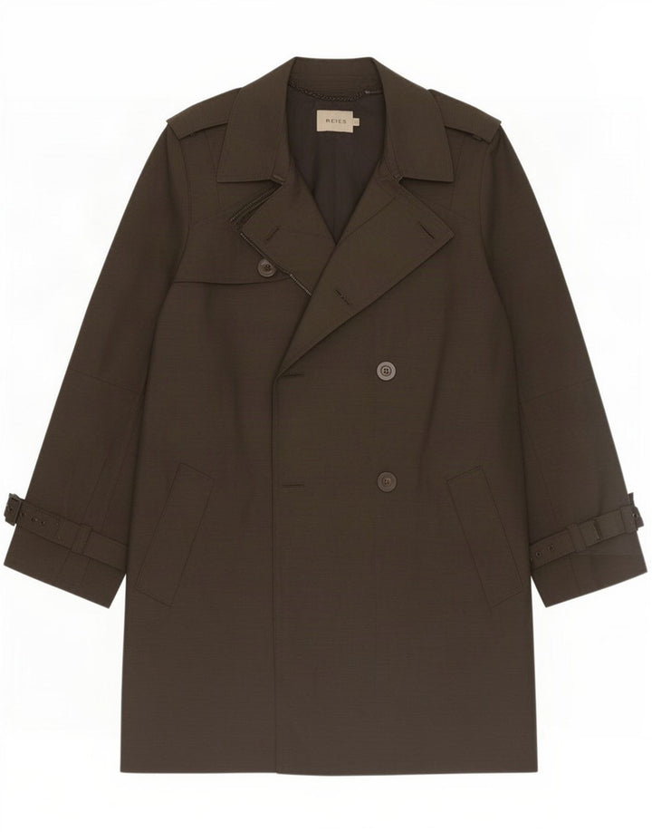 Reiss Mens Trench Coat UK 36 Small Black Polyester