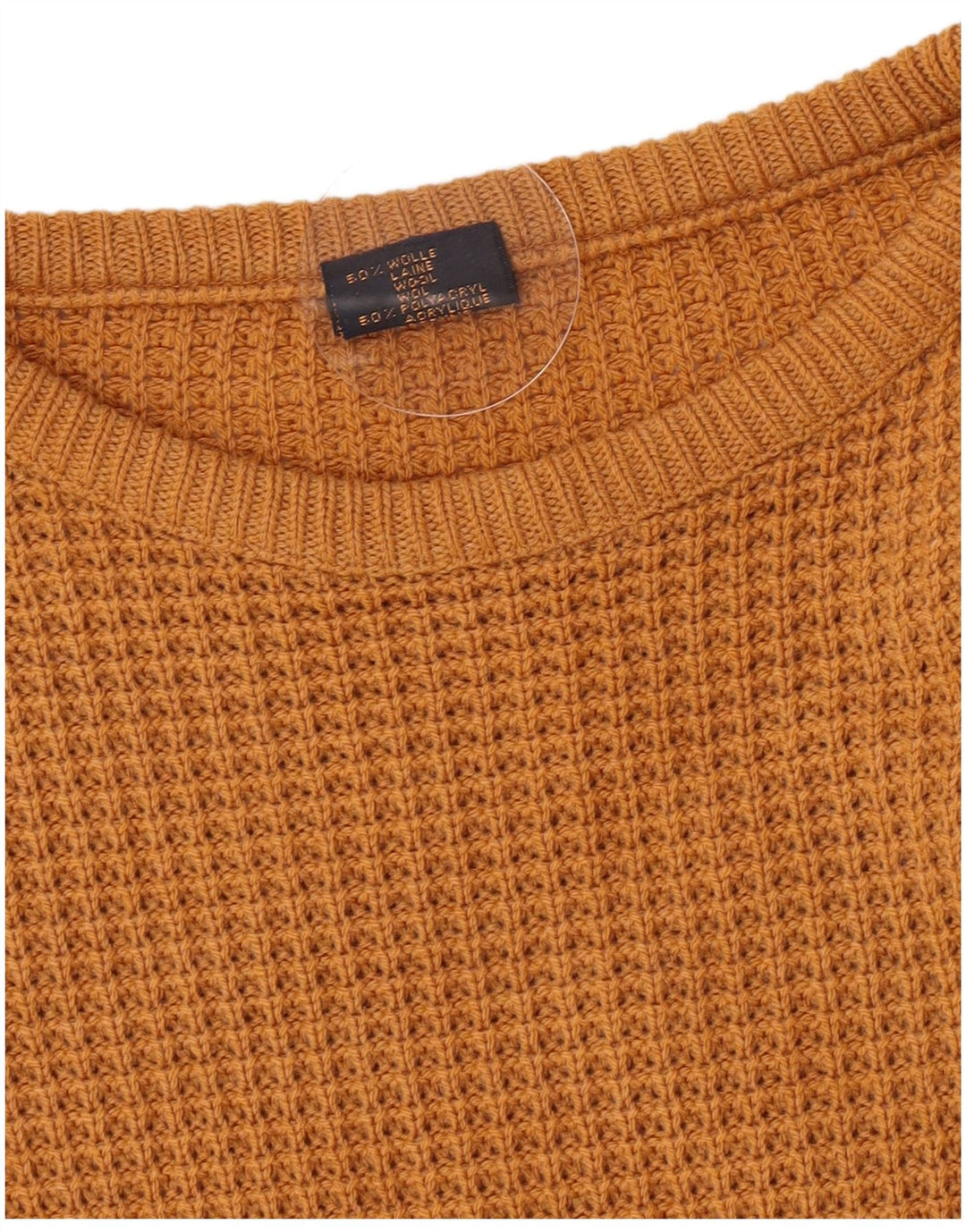 Claude De Pierre Mens Crew Neck Jumper Sweater Medium Brown Wool