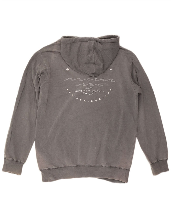 BILLABONG Mens Graphic Hoodie Jumper Small Grey Cotton