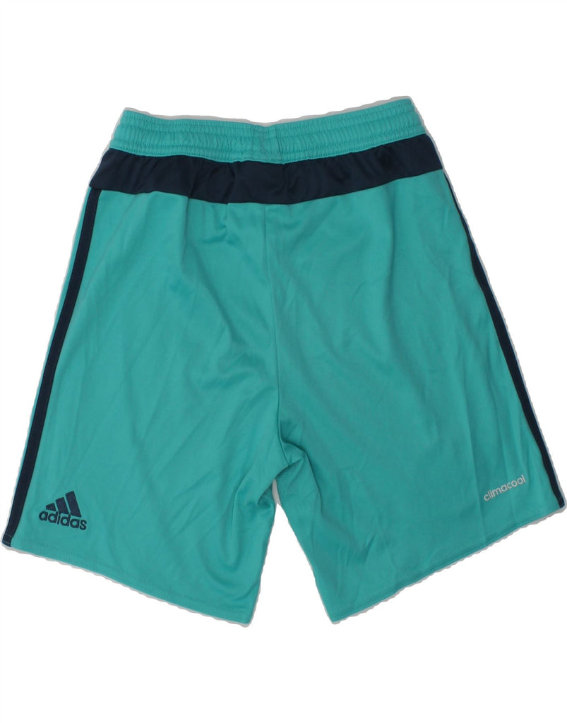 ADIDAS Boys Sport Shorts 9-10 Years Turquoise Polyester | Vintage Adidas | Thrift | Second-Hand Adidas | Used Clothing | Messina Hembry 