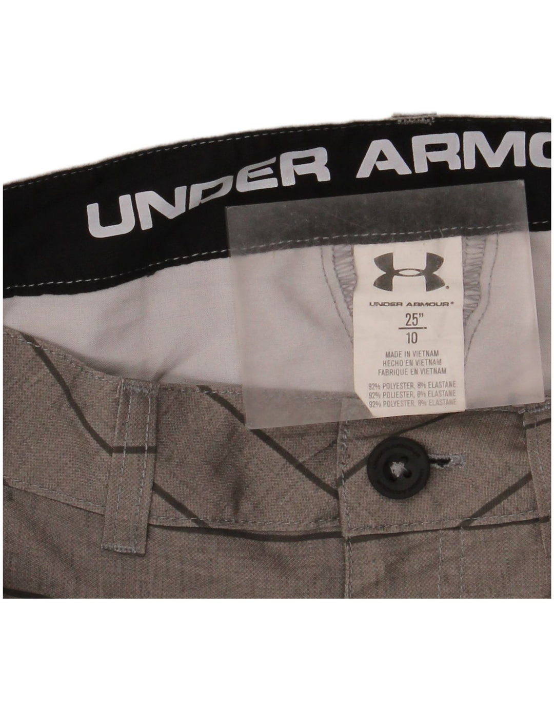 Under Armour Boys Chino Shorts 9-10 Years W25 Grey Striped Polyester