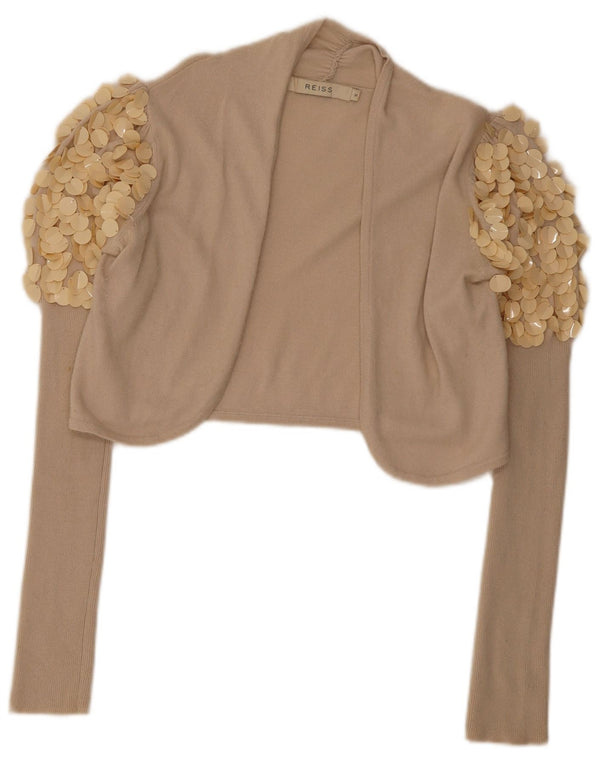 Reiss Womens Bolero Jumper UK 14 Medium Beige Viscose
