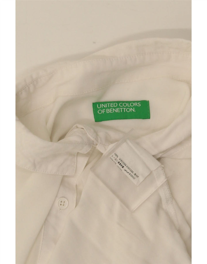 BENETTON Womens Sleeveless Shirt UK 16 Large White Viscose