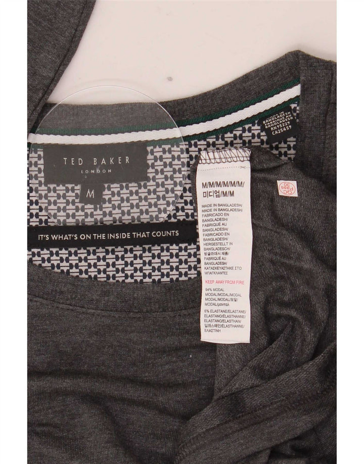 Ted Baker Mens Top Long Sleeve Medium Grey Modal