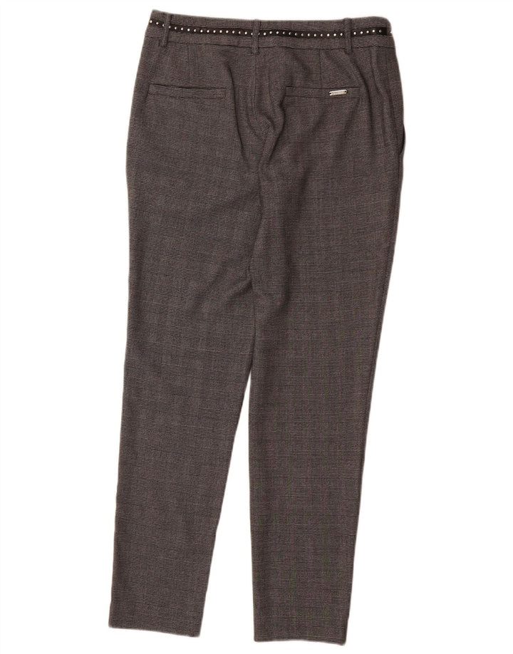 Guess Womens Slim Chino Trousers W27 L28 Grey Check Polyester