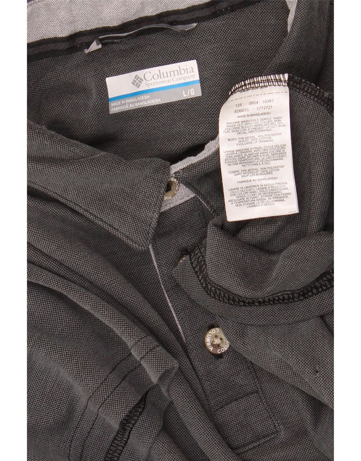 Columbia Mens Polo Shirt Large Grey Modal