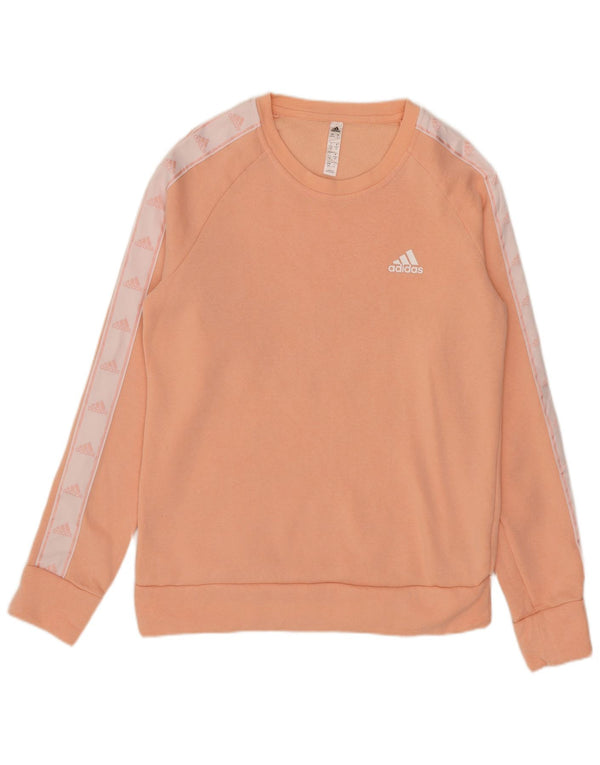 Adidas Womens Graphic Sweatshirt Jumper UK 8/10 Small Pink Colourblock