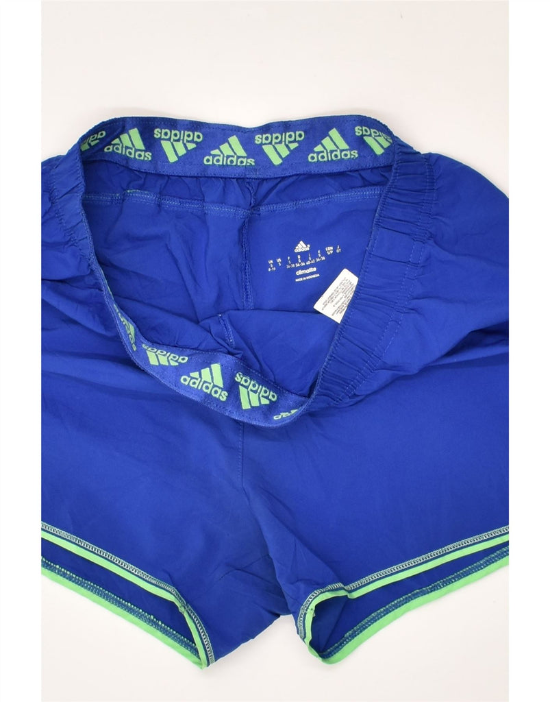 ADIDAS Womens Sport Shorts UK 8-10 Small Blue Polyester | Vintage Adidas | Thrift | Second-Hand Adidas | Used Clothing | Messina Hembry 