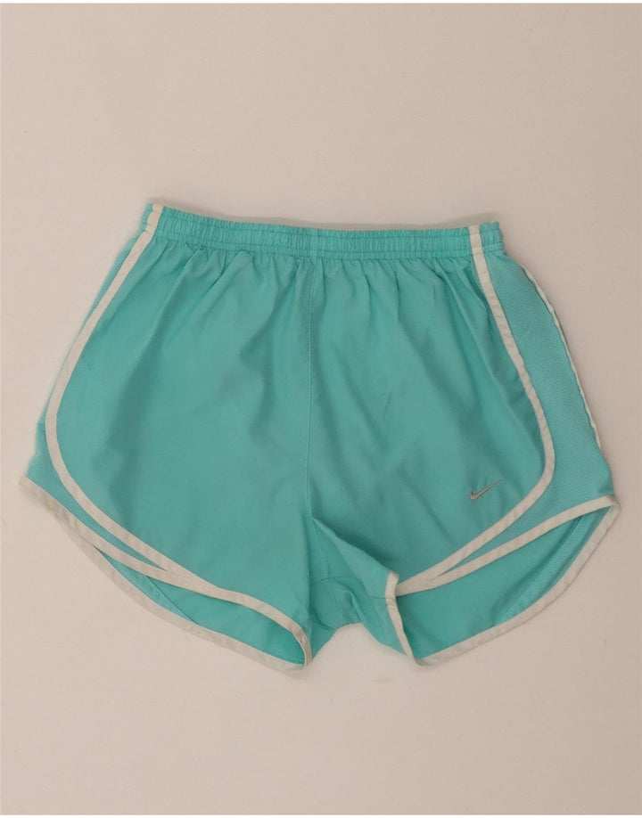 Nike Womens Dri Fit Sport Shorts UK 8 Small Turquoise Polyester
