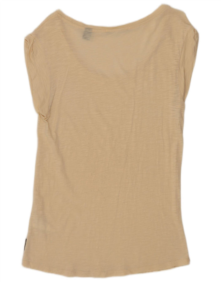 Maison Scotch Womens T-Shirt Top Size 1 Small Beige Cotton