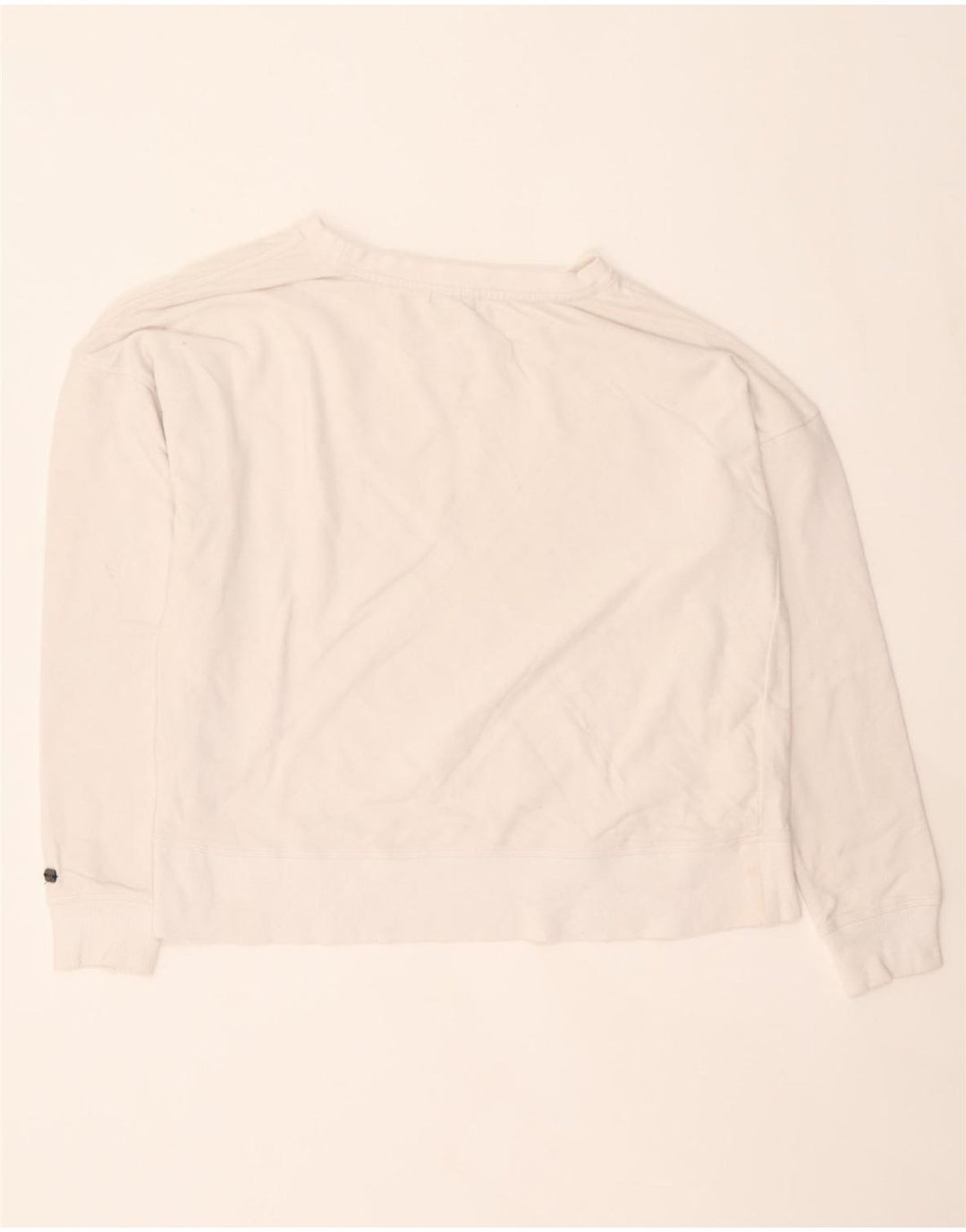 DKNY Womens Crop Oversized Sweatshirt Jumper UK 10 Small White Cotton Vintage Dkny and Second-Hand Dkny from Messina Hembry 