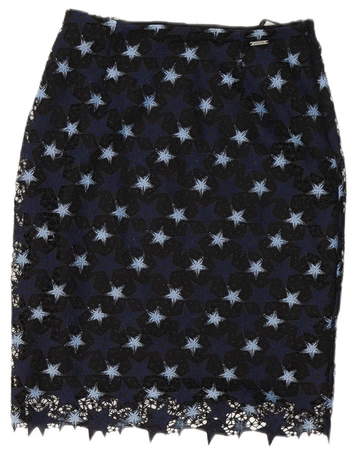 Guess Womens Pencil Skirt W27 Small Navy Blue Polyester