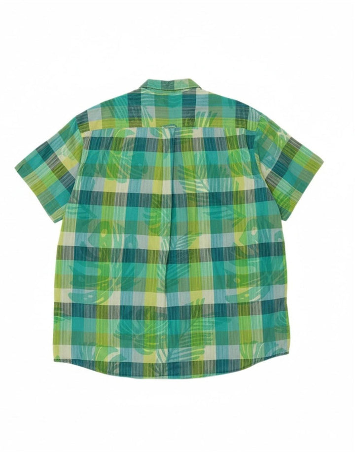 NAUTICA Mens Short Sleeve Shirt 2XL Green Check Cotton