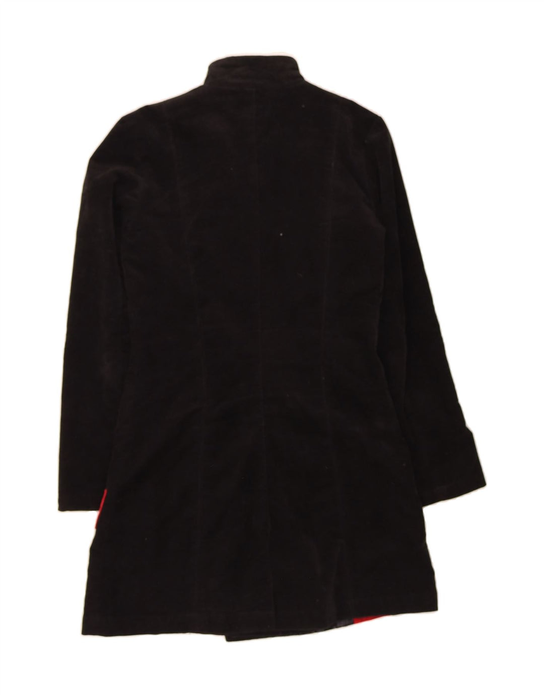 DESIGUAL Womens Graphic Overcoat EU 38 Medium Black Colourblock Cotton Vintage Desigual and Second-Hand Desigual from Messina Hembry 