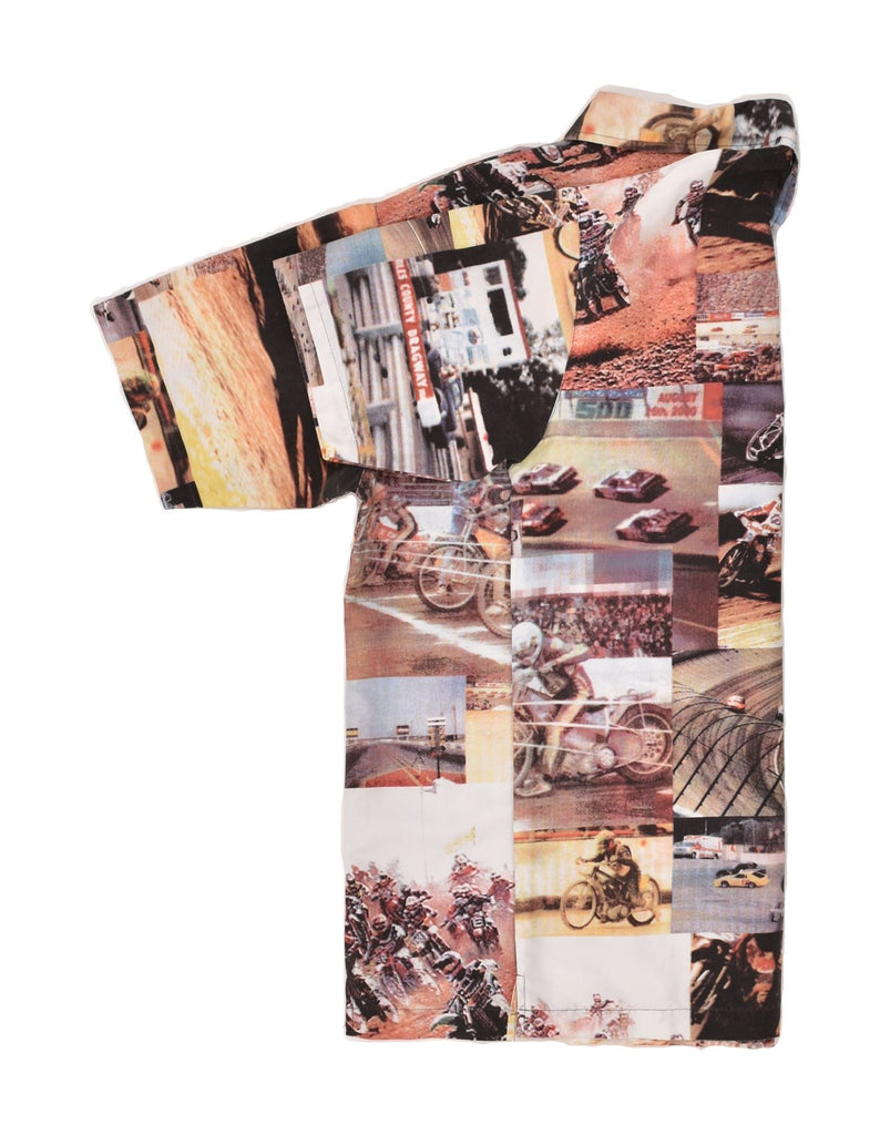 FISHBONE Mens Short Sleeve Shirt Large Multicoloured Patchwork Polyester | Vintage Fishbone | Thrift | Second-Hand Fishbone | Used Clothing | Messina Hembry 