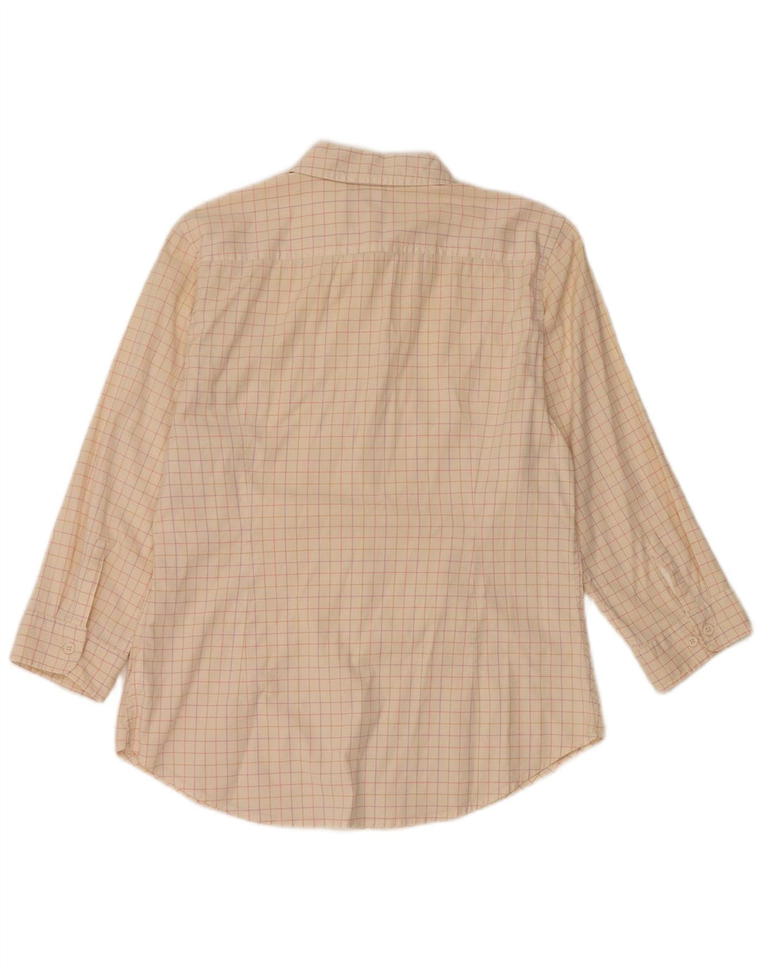 Gap Womens 3/4 Sleeve Shirt UK 16 Large Beige Check